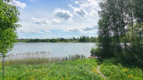 Scenic Summer Lake Landscape on a Cloudy Day