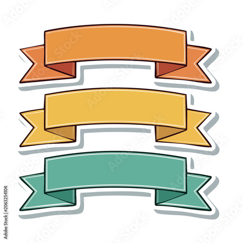 Three colorful flat design banners on white background
