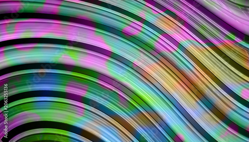 Pastel Multicolor Curved Wave Abstract Background with Soft Glowing Stripe Texture