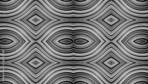 Black and White Symmetrical Wave Pattern Abstract Grunge Texture Background