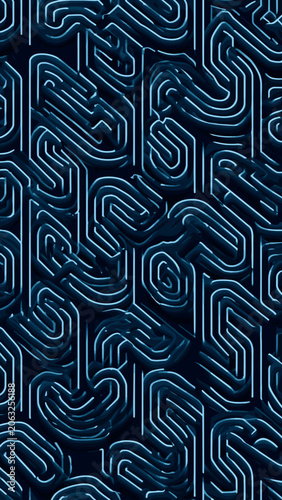Futuristic Circuit Pattern with Neon Glow Design.