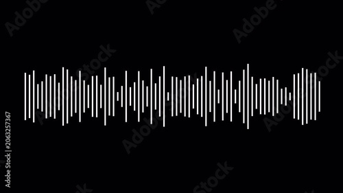 Audio wave visualization on a transparent background, digital sound wave and frequency level display, audio waveform spectrum animation, Audio Equalizer Background Animation in 4k.