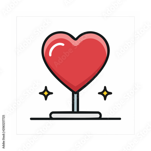 Flat design heart with target arrows