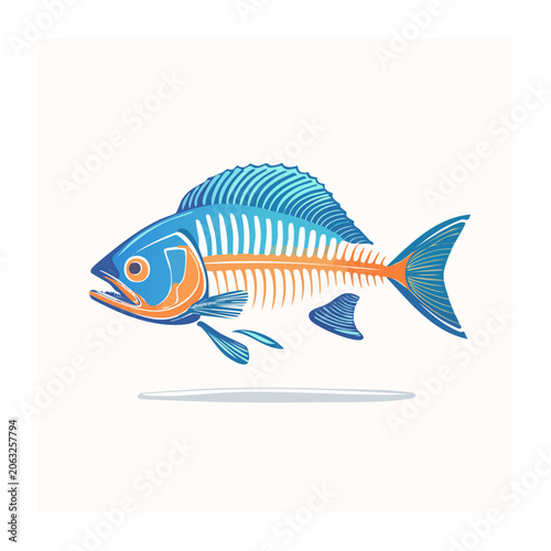 Flat design tropical fish vector illustration