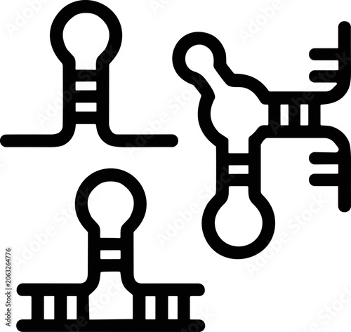фотографія RNA hairpin loop structures, molecular biology illustration