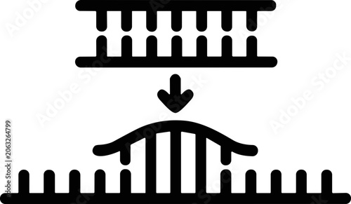 Canvastavla DNA strand splitting and reforming icon, concept of genetic mutation or repair