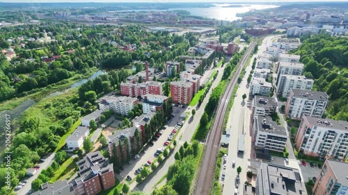 Aerial Cityscape of a Finnish Residential District