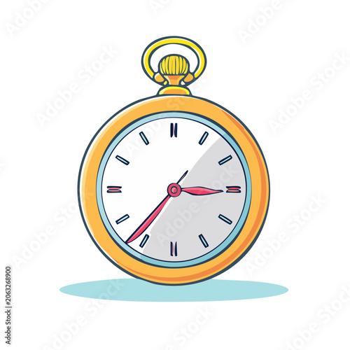 Flat Design Pocket Watch Illustration