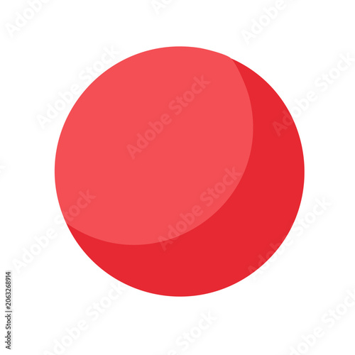 Flat red circle icon on transparent background