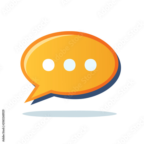 Orange speech bubble icon with three dots