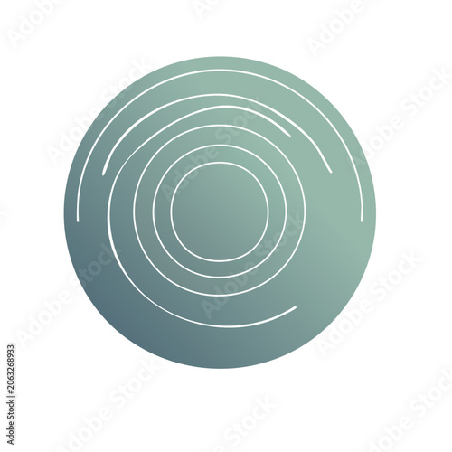 Minimalist teal concentric circles illustration