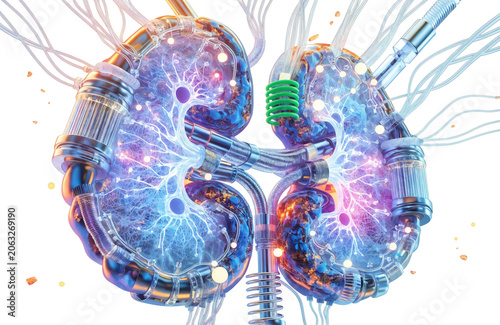 Kidneys Technology Synapses Isolated Transparent Background