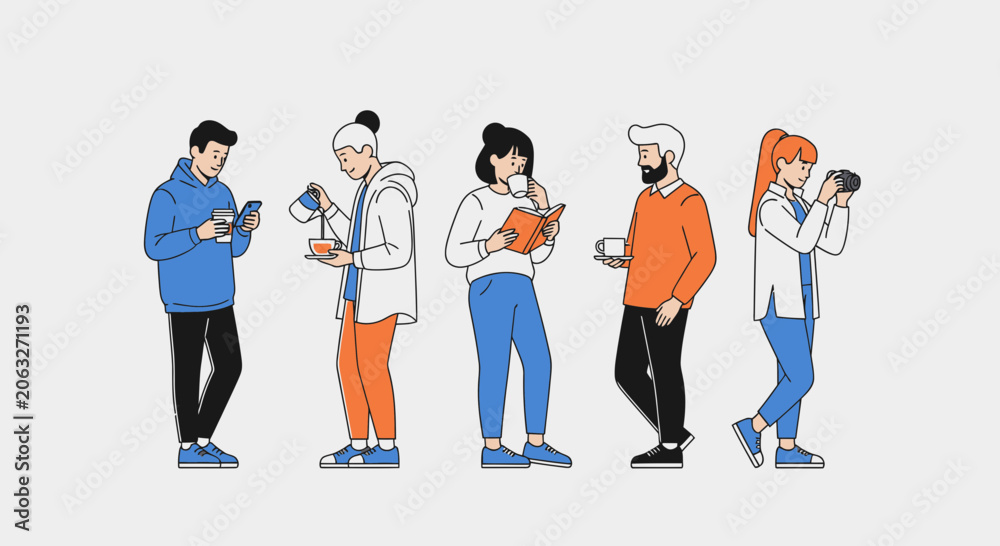 Obraz premium People Using Mobile Phones.