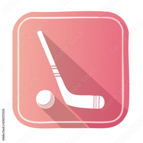 Flat design hockey stick and ball icon