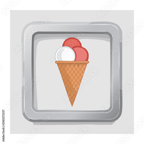 Flat design ice cream cone icon