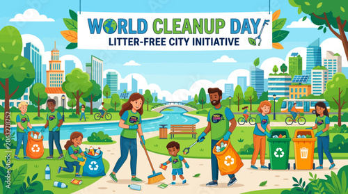 People Cleaning Up Litter Together.