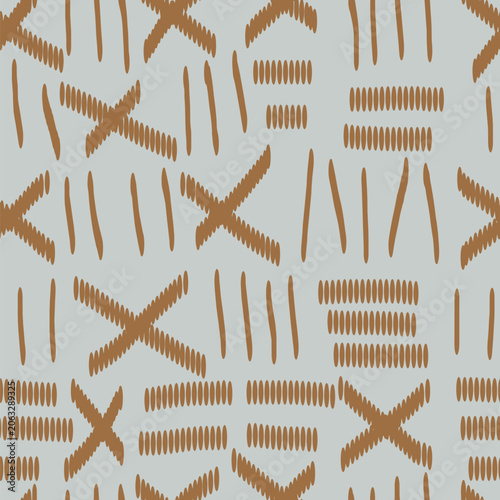 Vector organic origami sage green seamless pattern, abstract background with hand drawn smeared random lines and trendy hipster style texture.
