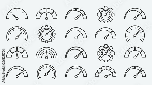 Tableau sur toile Speedometer icon set