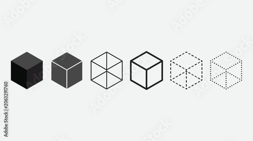 Fotografía Set of cube isolated icons