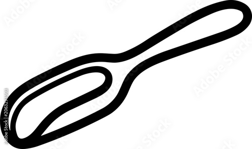Photos Minimalist Spoon Outline Vector Illustration - Simple Kitchen Utensil Drawing