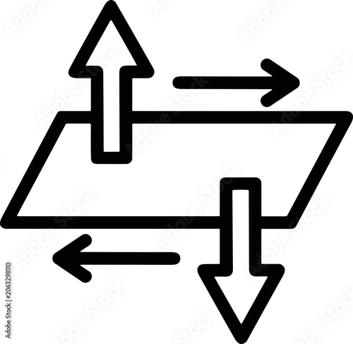 Konstfotografi Abstract illustration of opposing arrows indicating movement and direction on a