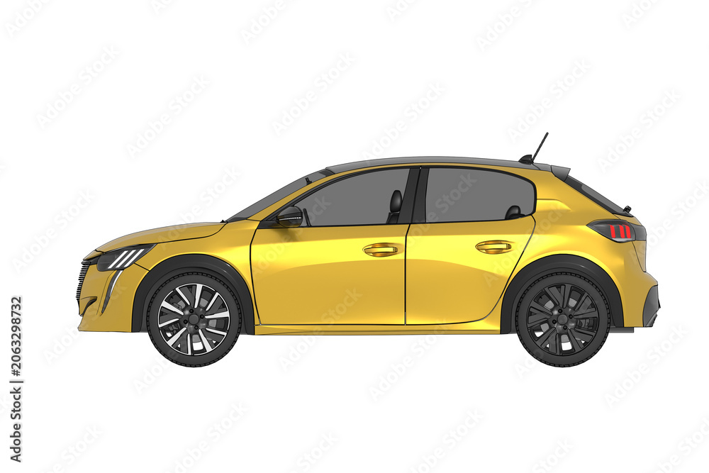 Obraz premium car isolated on transparent background, 3d illustration, cg render 