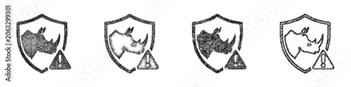 Obraz na płótnie Sketch endangered species icon design set