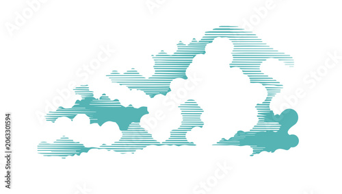 Foto Graphic cloud . Hand drawn. Not AI, vector illustration.