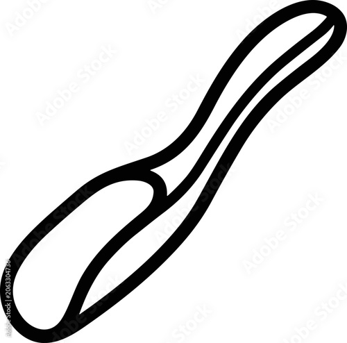 Tableau sur toile Minimalist spoon outline icon, simple line art drawing of kitchen utensil