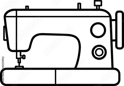 Canvas Print Vintage Sewing Machine Line Art Icon