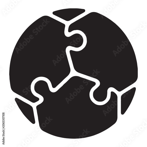 Puzzle piece Football silhouette black and white graphic design