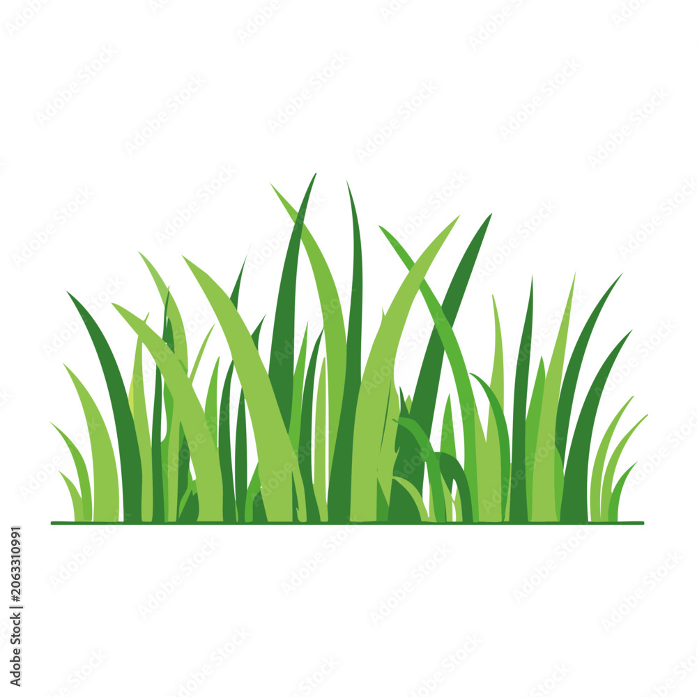 Fototapeta premium Flat design green grass illustration
