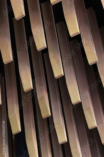 Wooden Ceiling Design with Vertical Panels for Modern Interiors