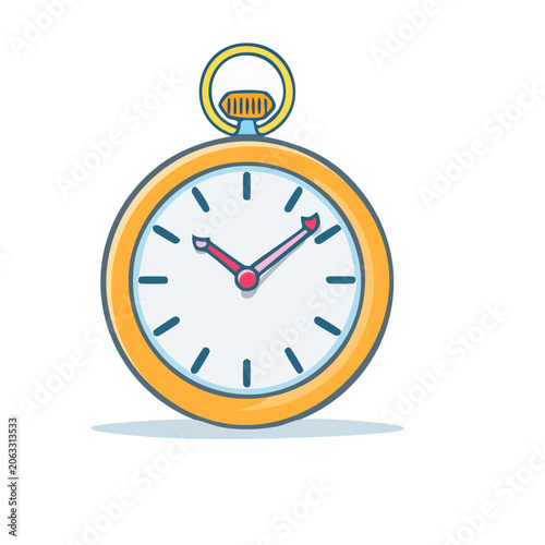 Flat design pocket watch illustration