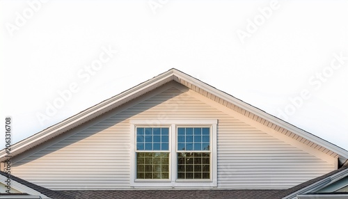 roof of an american style house with white background