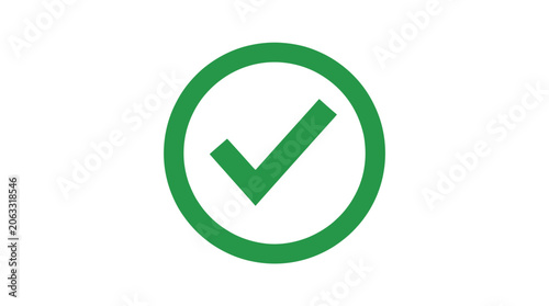 Check mark icon green vector illustration on a white background