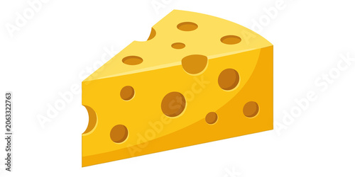 Canvas Print A vibrant yellow cheese wedge with brown spots on transparent background
