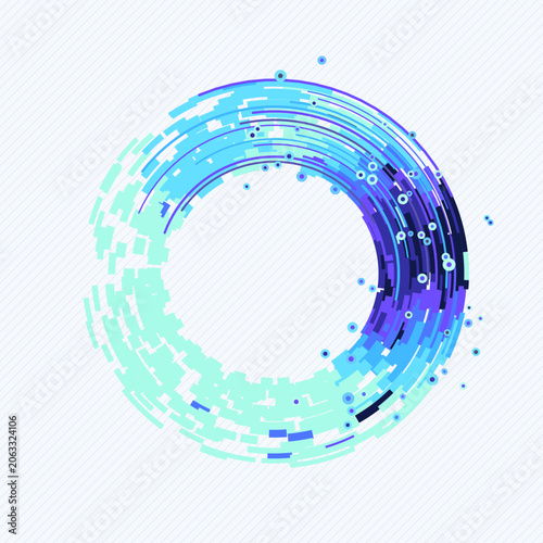 Tech Ring Segments Vector Background