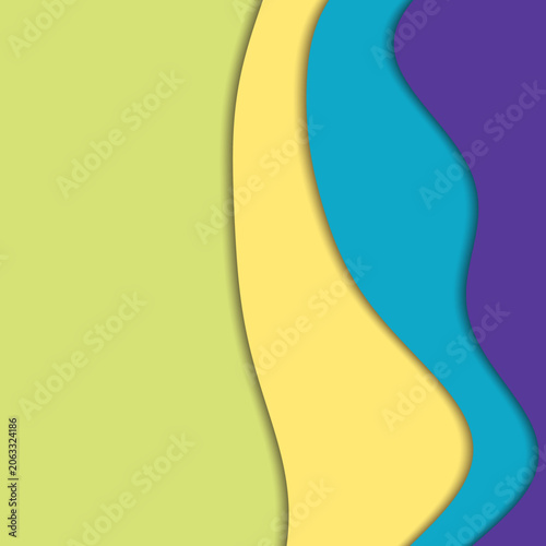 Geometric Layered Papercut Waves Pattern