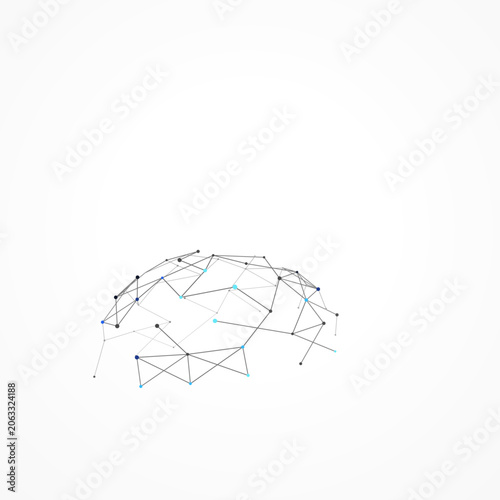 Creative Polygonal Semi Sphere Vector Pattern