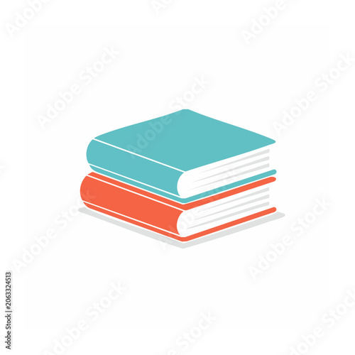 Minimalist stacked books with ribbon bookmark