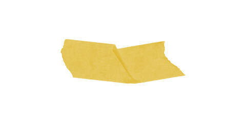Folded Yellow Paper Cutout Isolated on Transparent Background Minimal Design