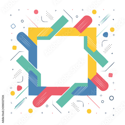 Colorful Geometric Frame with Abstract Shapes
