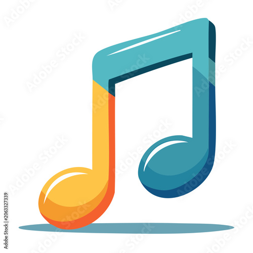 Colorful musical note illustration