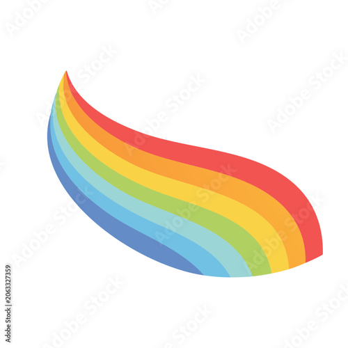 Colorful rainbow wave vector icon