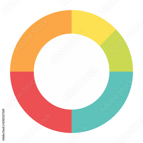 Flat design color wheel icon with gradient segments
