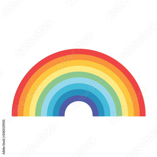 Colorful rainbow arc illustration on white background