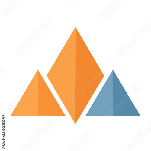 Flat design mountain peaks icon