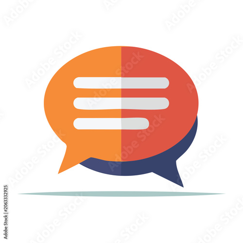 Flat design speech bubble icon with message lines