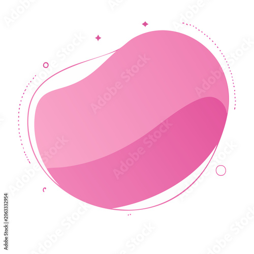 Pink abstract organic blob on transparent background
